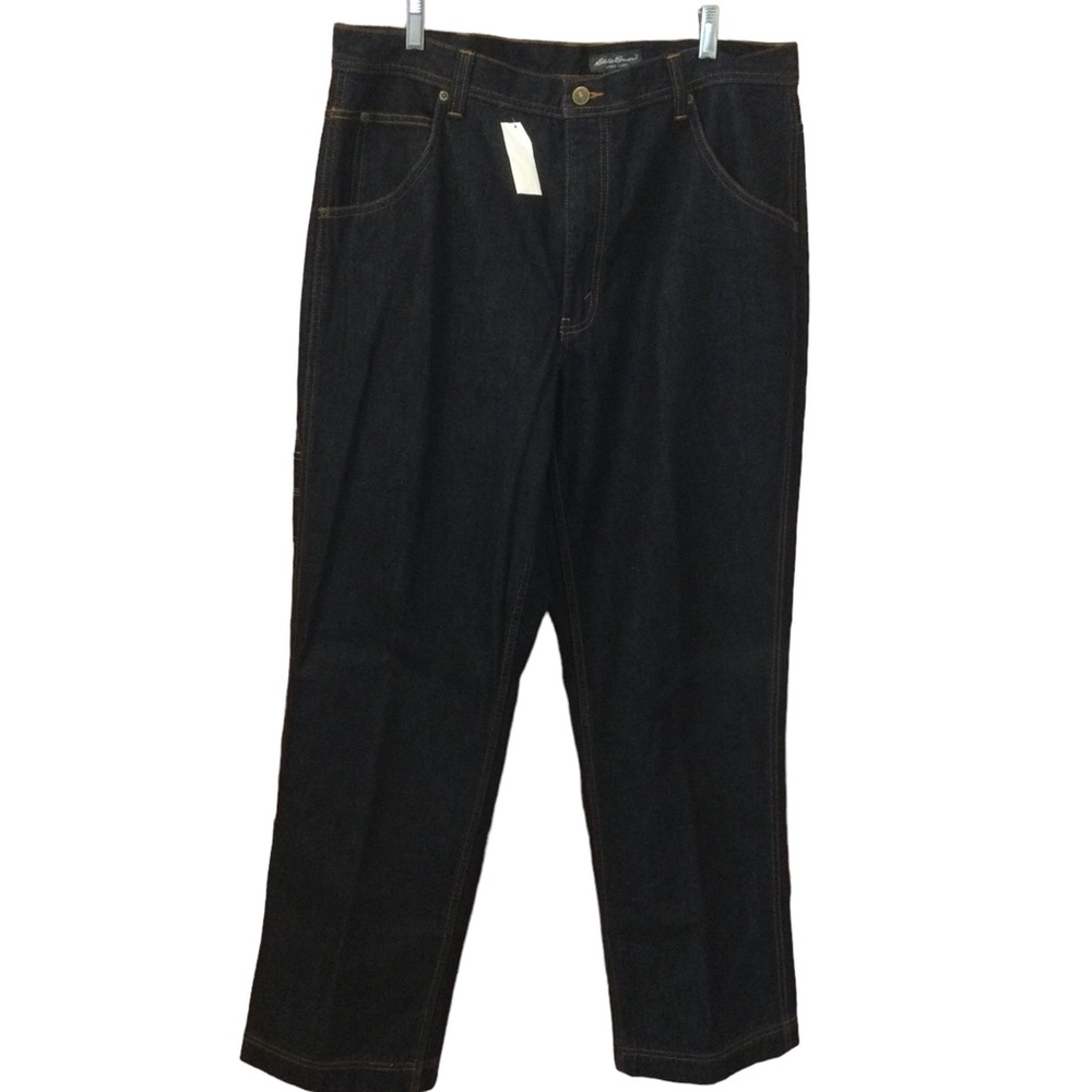 Eddie Bauer Flannel Lined Dark Wash Denim Jeans Mens. Size: 38/32